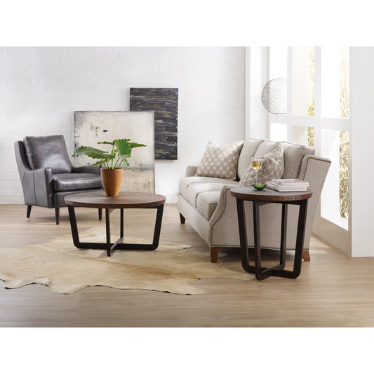 Parkcrest End Table by Hooker Furniture in aged copper. Made from aged copper tops, metal bases in a modern style.