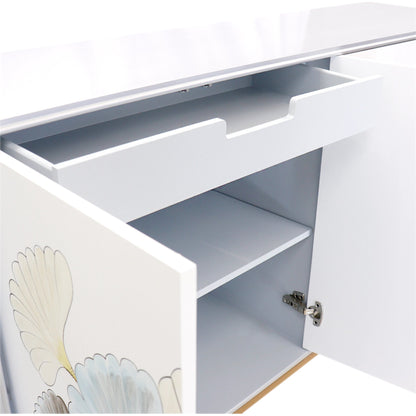 Annabelle Sideboard by Pasargad Home in silver and silver. Made from unique in a transitional style.