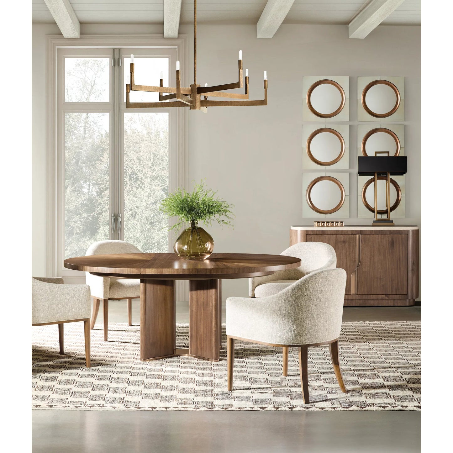 006 SI-2458570 | Lifestyle | Eleana Server by Hooker Furniture in light caramel, quartered walnut veneers, marble. Made from walnut veneers, marble in a modern style.