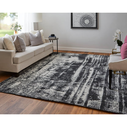 Coda Rug - 8929F by Feizy in black, white. Made from wool, viscose in a unique style.