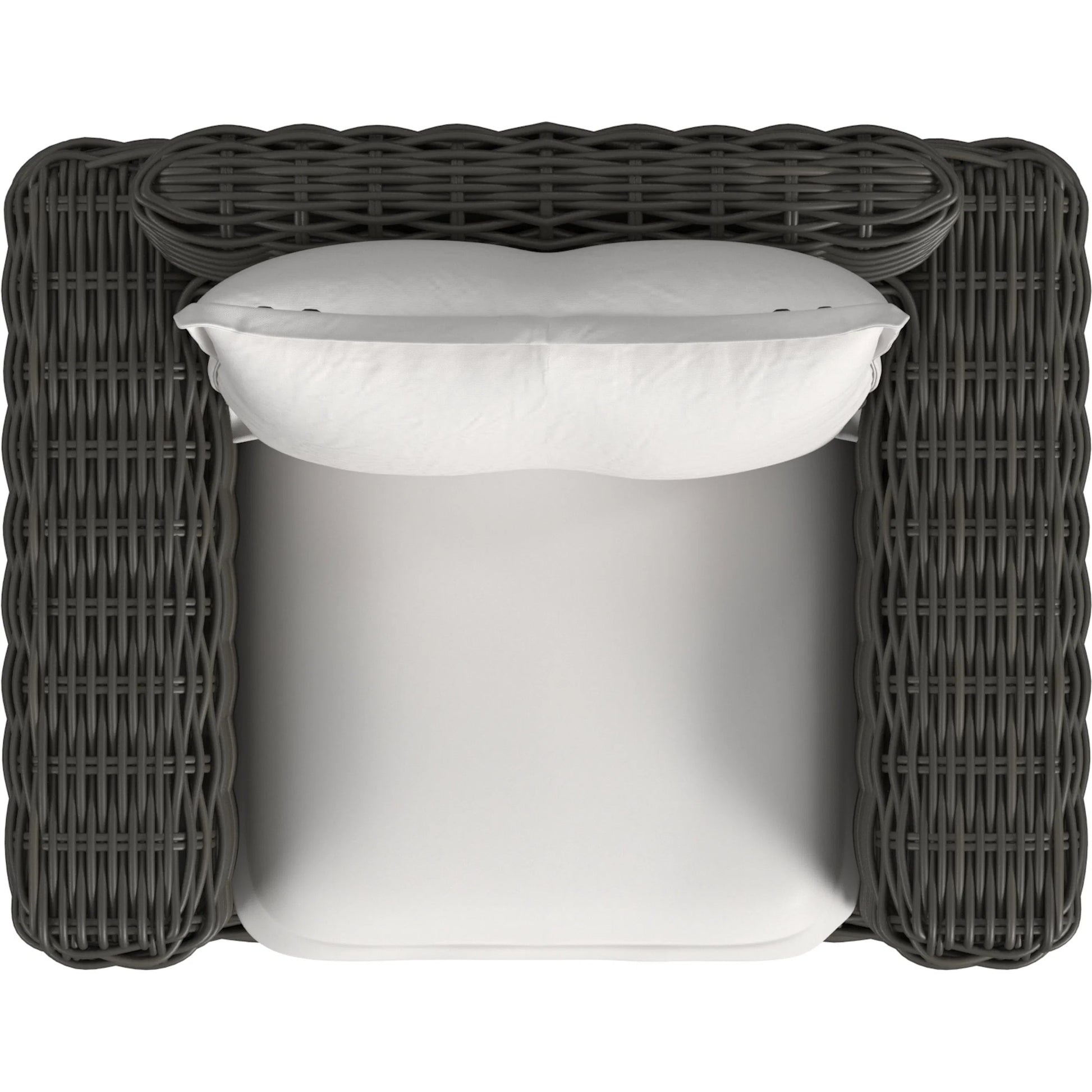 Cabo Outdoor Oversized Club Chair by Sunset West in dark wood. Made from resin wicker in a rustic style.