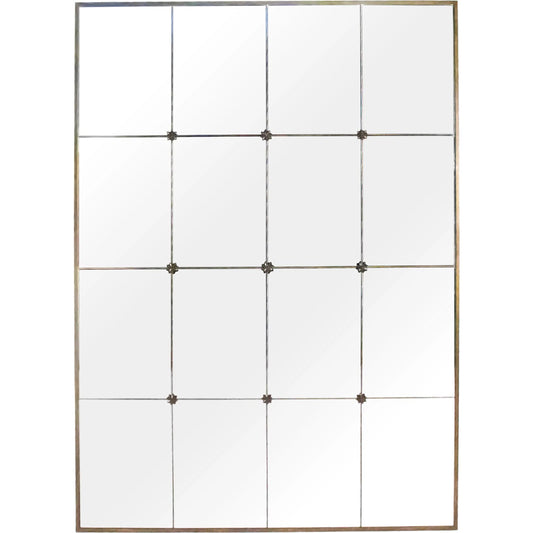 Franco Mirror by Zentique in antique gold. Made from iron, glass in a unique style.