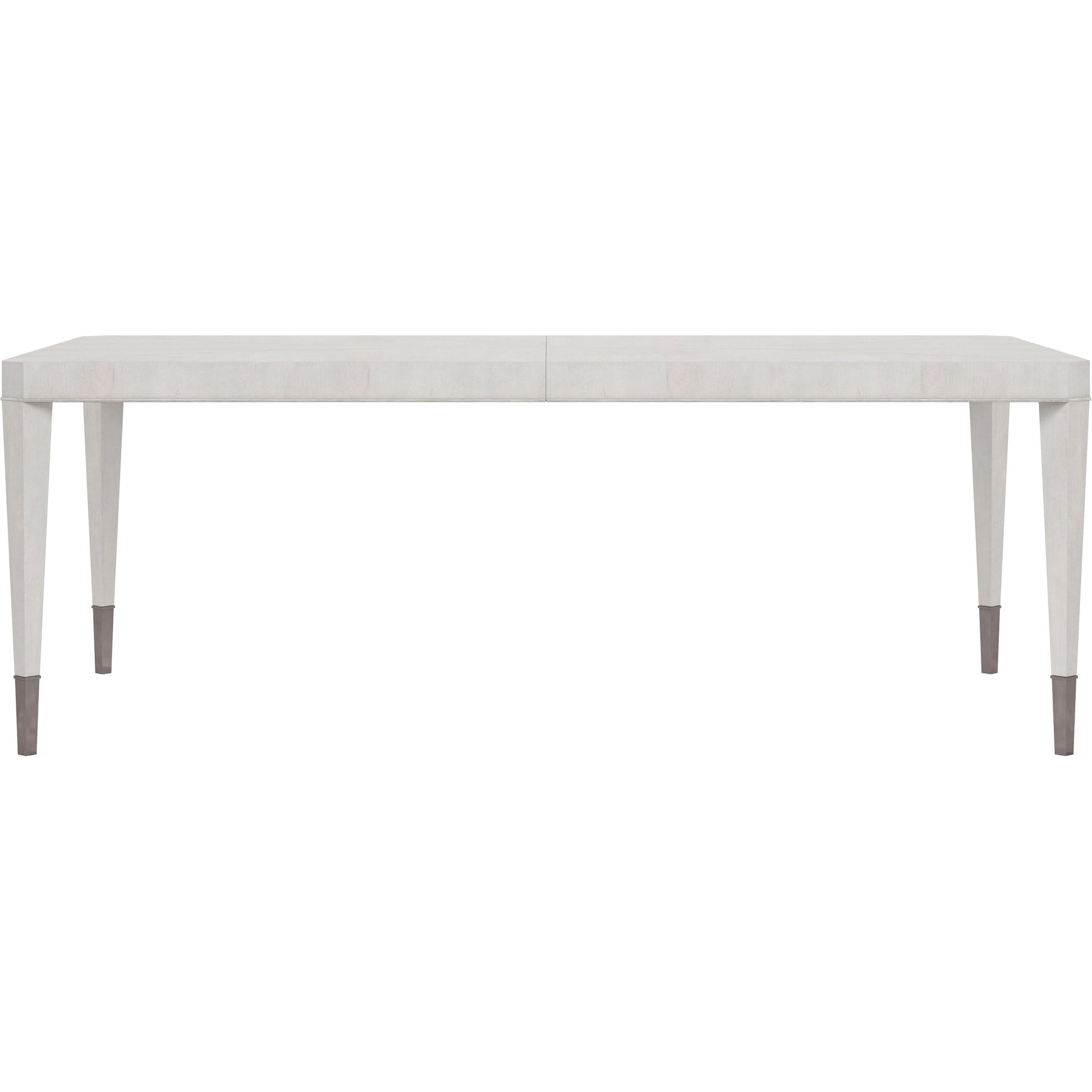 Mezzanine Rectangular Dining Table by A.R.T. Furniture in dove gray. Made from parawood, poplar solids, maple veneer, steel in a modern style.