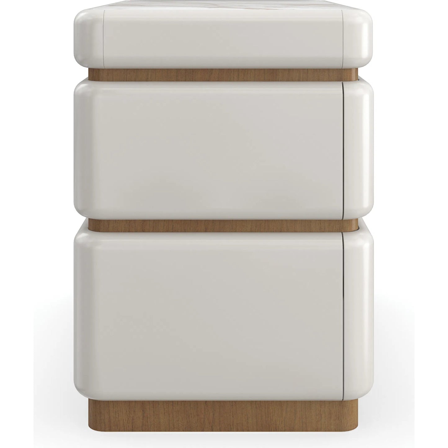 003 SI-2193880 | Additional Silo | Milos Nightstand by Caracole in almond milk, toasted pecan. Made from acacia, marble, birch in a modern style.
