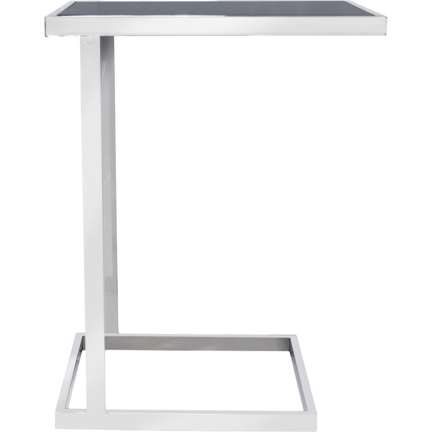 002 SR-766510 | Additional Silo | Luxe C Table by Pasargad Home in chrome and black. Made from glass, steel in a modern style.