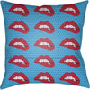 Lilac, Sky Blue, Dark Brown, Bright Red / 18" x 18"