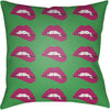 Lilac, Grass Green, Bright Pink, White, Dark Brown / 18" x 18"