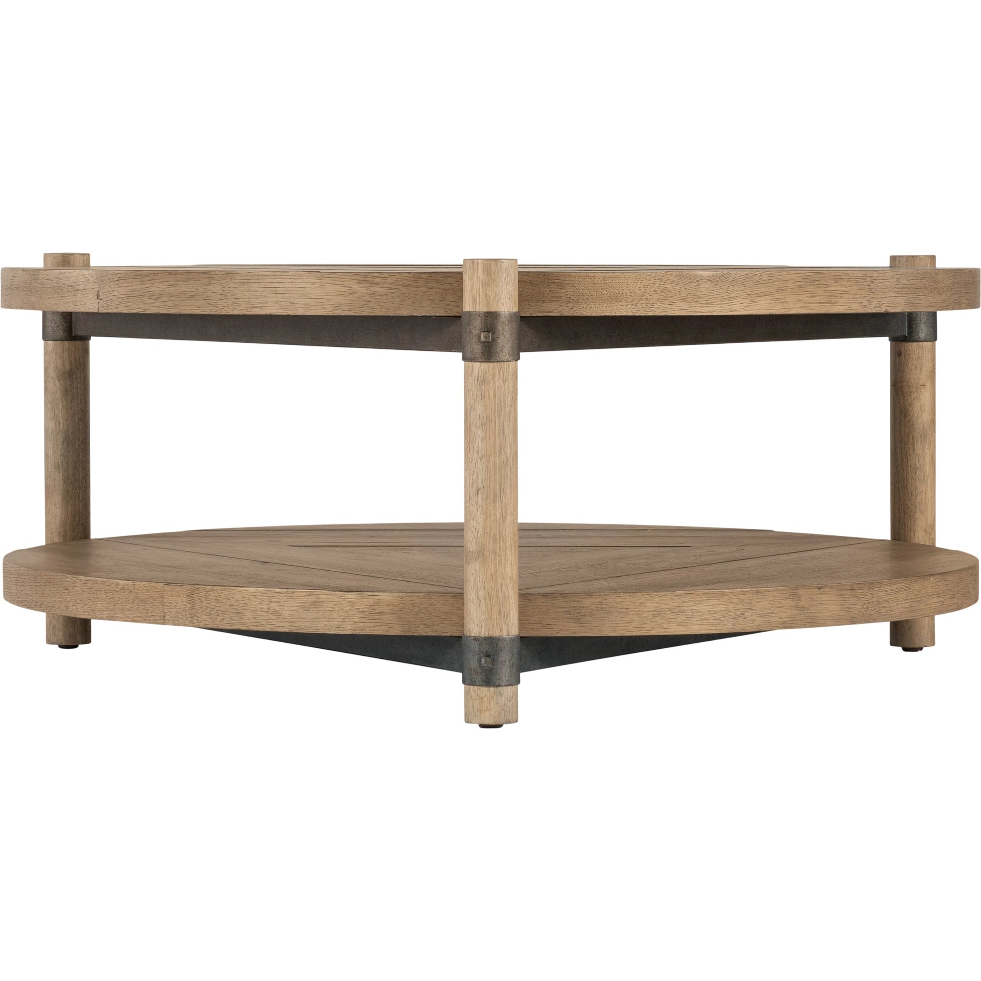 Vineyard Row Round Cocktail Table by Hooker Furniture in light wood and sonoma. Made from unique in a transitional style.