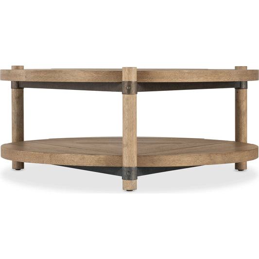 Vineyard Row Round Cocktail Table by Hooker Furniture in light wood and sonoma. Made from unique in a unique style.