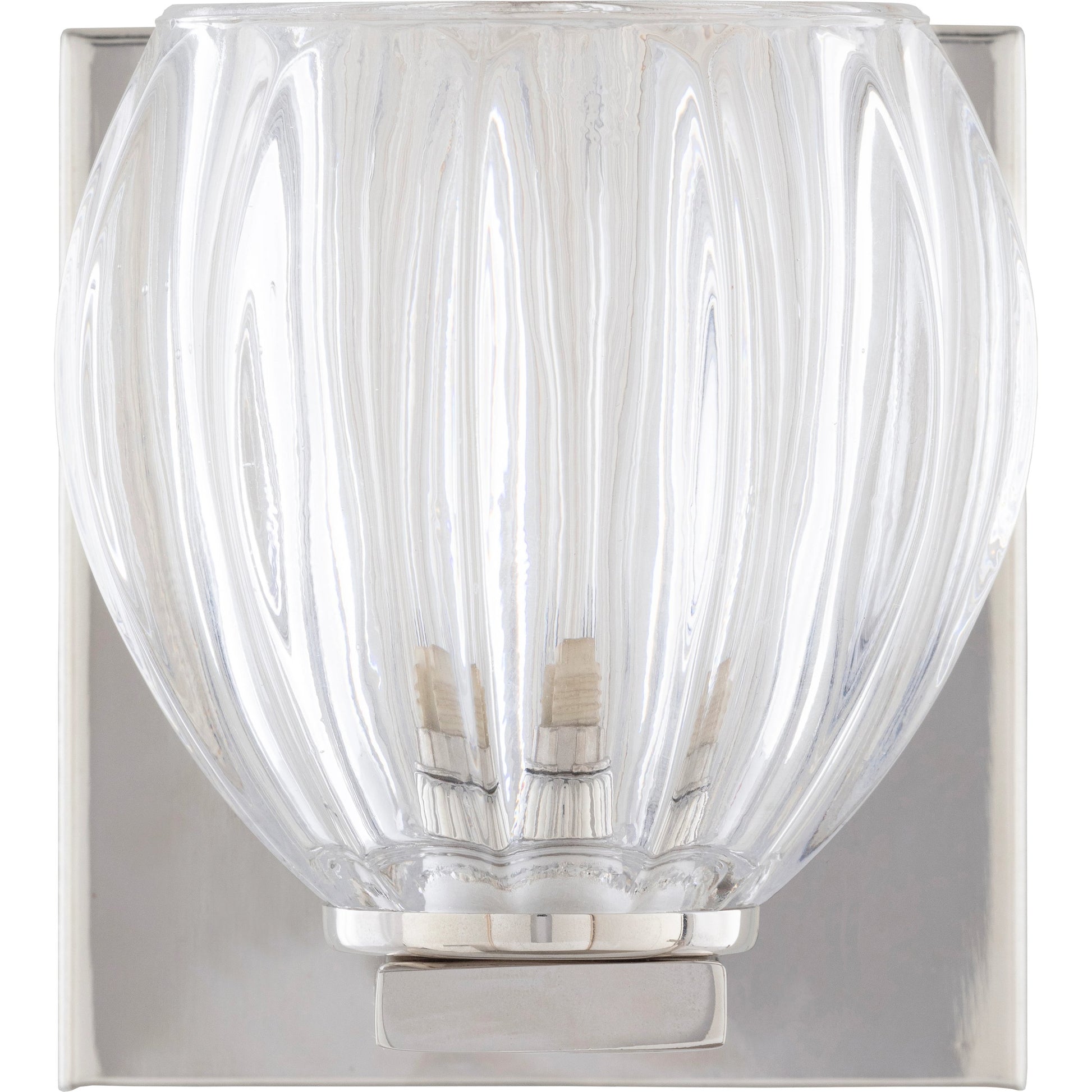 Wallace Wall Sconce by Surya in clear, metallic bronze, metallic nickel and polished. Made from fixture: metal in a modern style.
