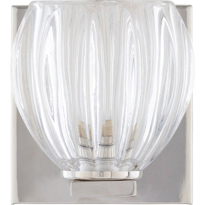Wallace Wall Sconce by Surya in clear, metallic bronze, metallic nickel and polished. Made from fixture: metal in a modern style.