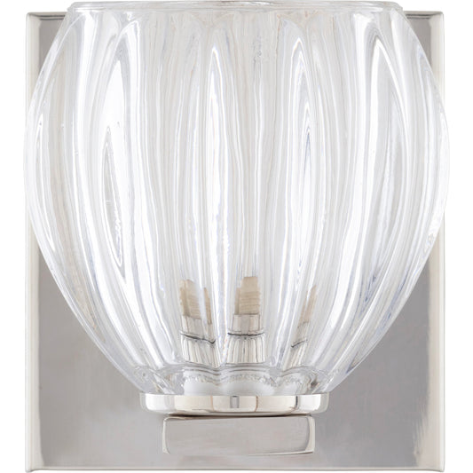 Wallace Wall Sconce by Surya in clear, metallic bronze, metallic nickel and polished. Made from fixture: metal in a modern style.