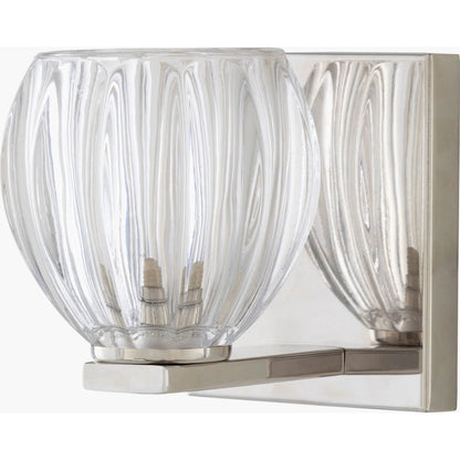 Wallace Wall Sconce by Surya in clear, metallic bronze, metallic nickel and polished. Made from fixture: metal in a modern style.