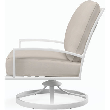 Bristol Outdoor Club Swivel in Canvas Flax w/ Self Welt by Sunset West. Made from aluminum in a modern style.