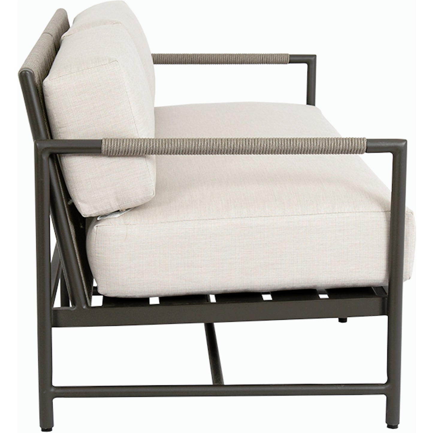 008 SI-2167102 | Additional Silo | Pietra Outdoor Loveseat by Sunset West in graphite. Made from olefin rope in a modern style.