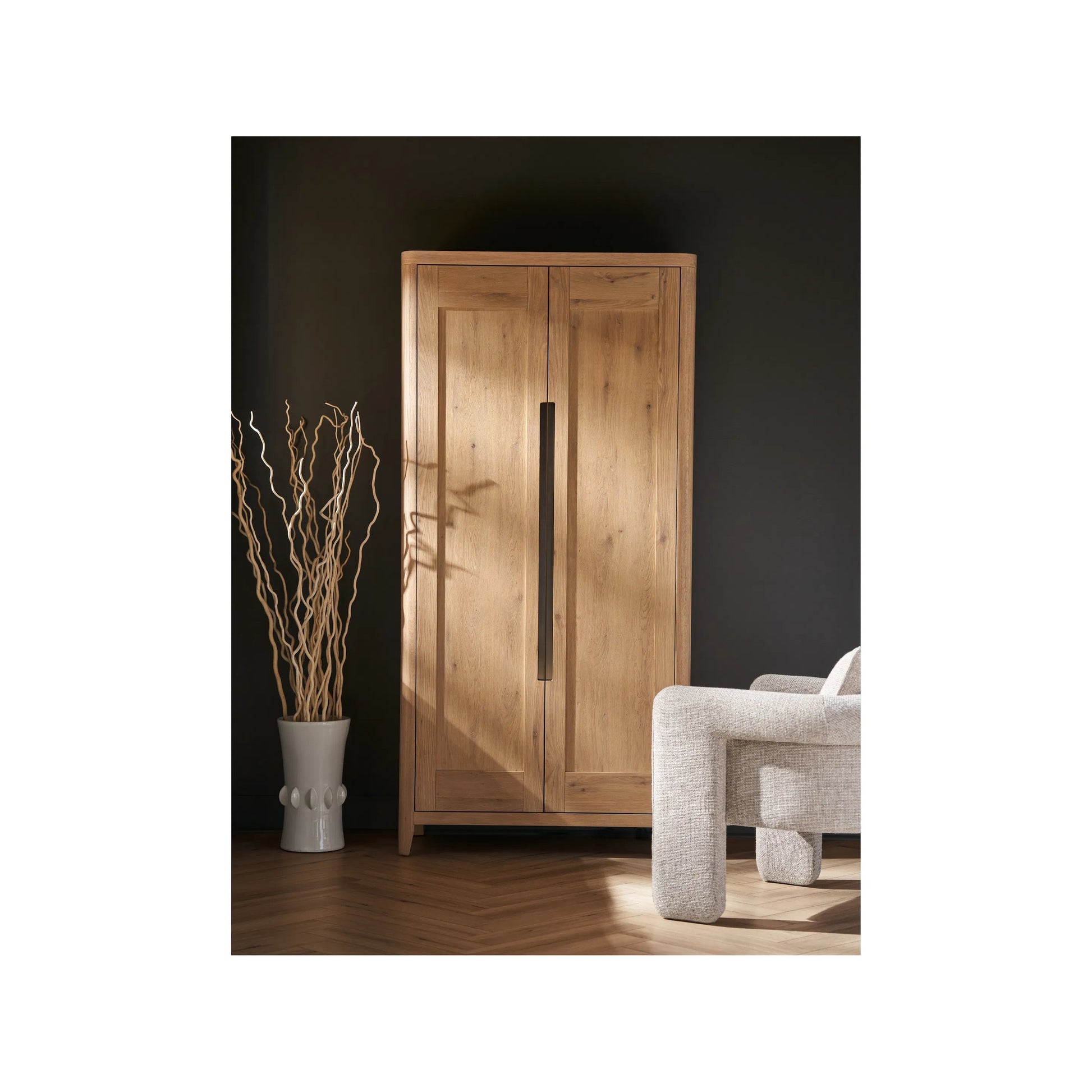 Modern Walker Wardrobe by Universal Furniture in organic natural oak. Made from unique in a unique style.