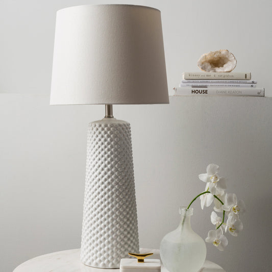 Wesley - 13933 by Surya in white and white. Made from linen, ceramic, metal in a modern style.