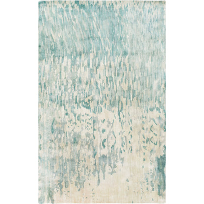 Watercolor Rug - 21179 by Surya in teal, light sage, light gray, taupe, medium gray, sky blue. Made from 100% wool in a unique style.