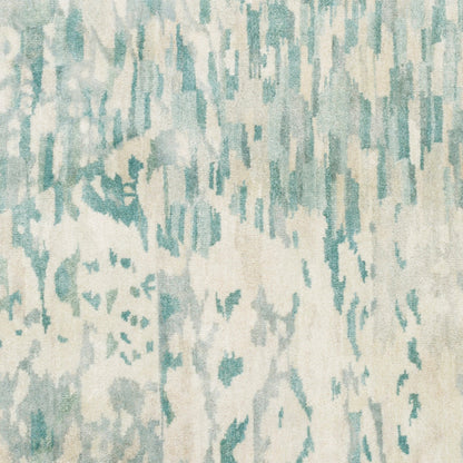 Watercolor Rug - 21179 by Surya in teal, light sage, light gray, taupe, medium gray, sky blue. Made from 100% wool in a unique style.