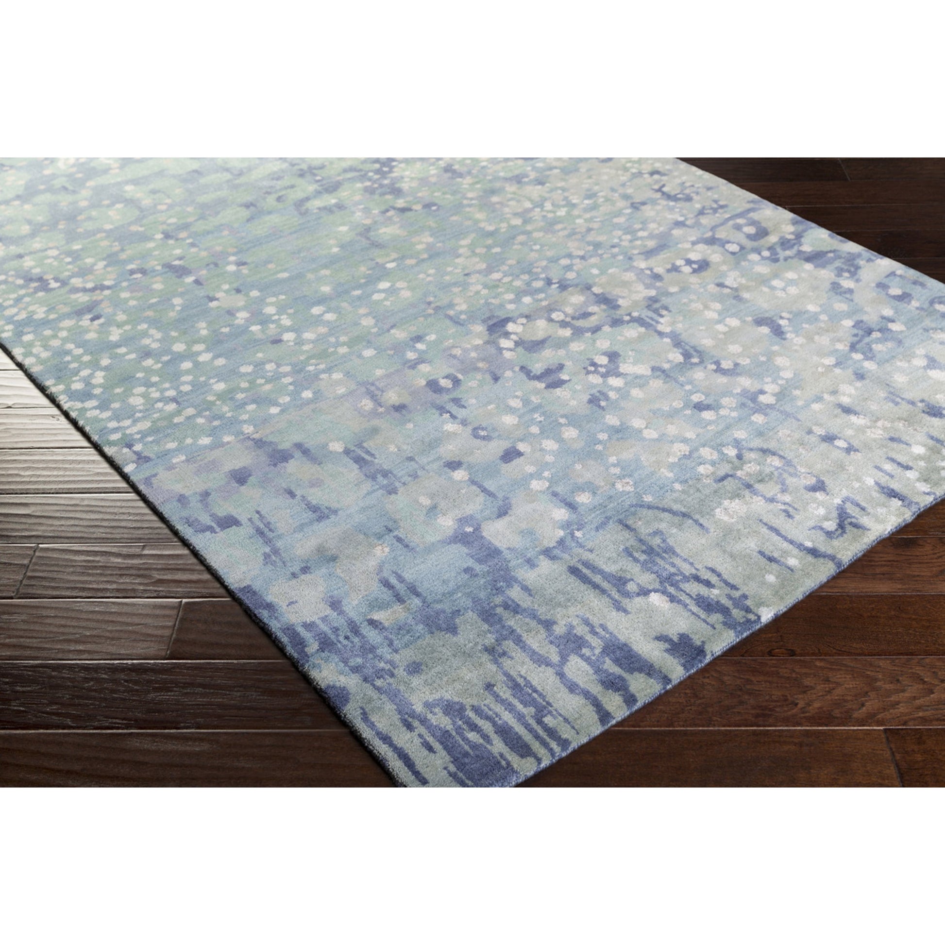 Watercolor Rug - 1921 by Surya in black, charcoal, medium green, dusty sage, tan, beige. Made from unique in a unique style.
