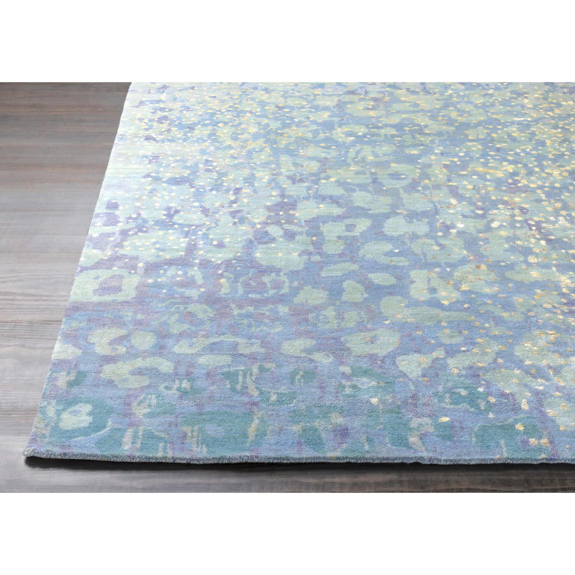 Watercolor Rug - 1921 by Surya in black, charcoal, medium green, dusty sage, tan, beige. Made from unique in a unique style.