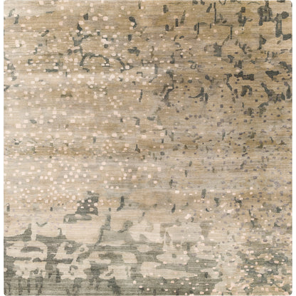 Watercolor Rug - 1921 by Surya in black, charcoal, medium green, dusty sage, tan, beige. Made from unique in a unique style.