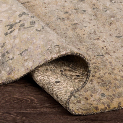 Watercolor Rug - 1921 by Surya in black, charcoal, medium green, dusty sage, tan, beige. Made from unique in a unique style.