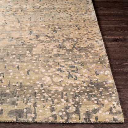 Watercolor Rug - 1921 by Surya in black, charcoal, medium green, dusty sage, tan, beige. Made from unique in a unique style.