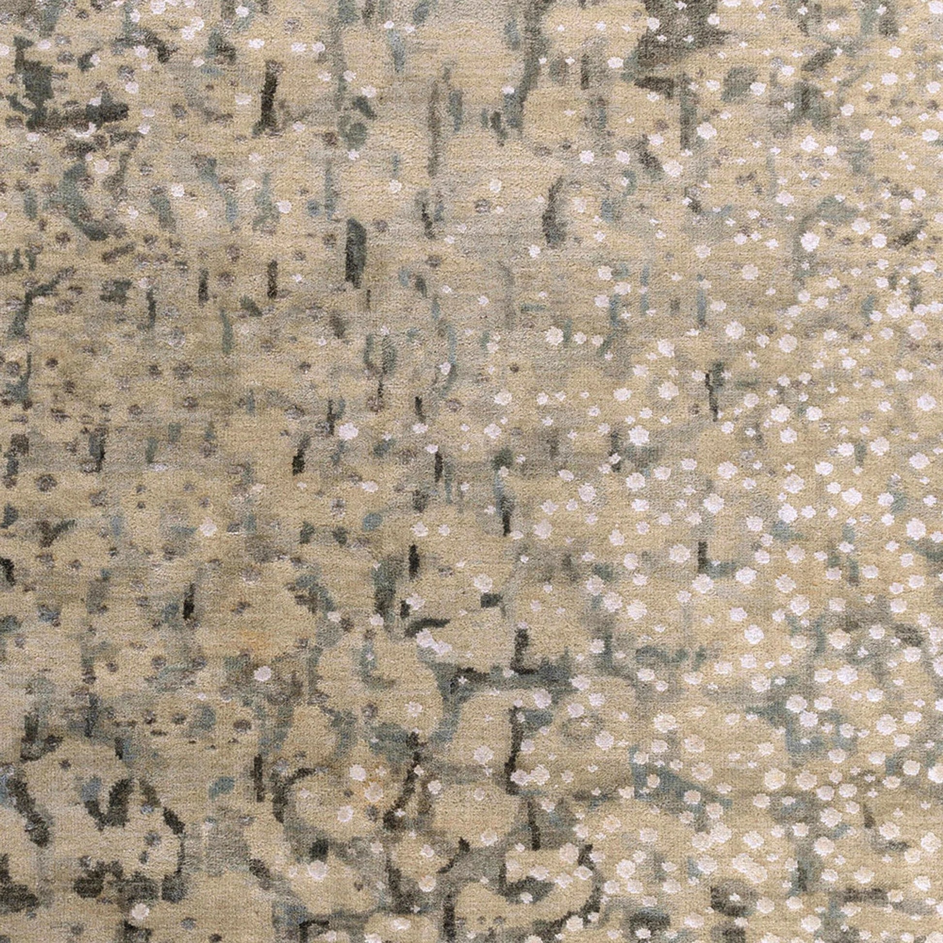 Watercolor Rug - 1921 by Surya in black, charcoal, medium green, dusty sage, tan, beige. Made from unique in a unique style.