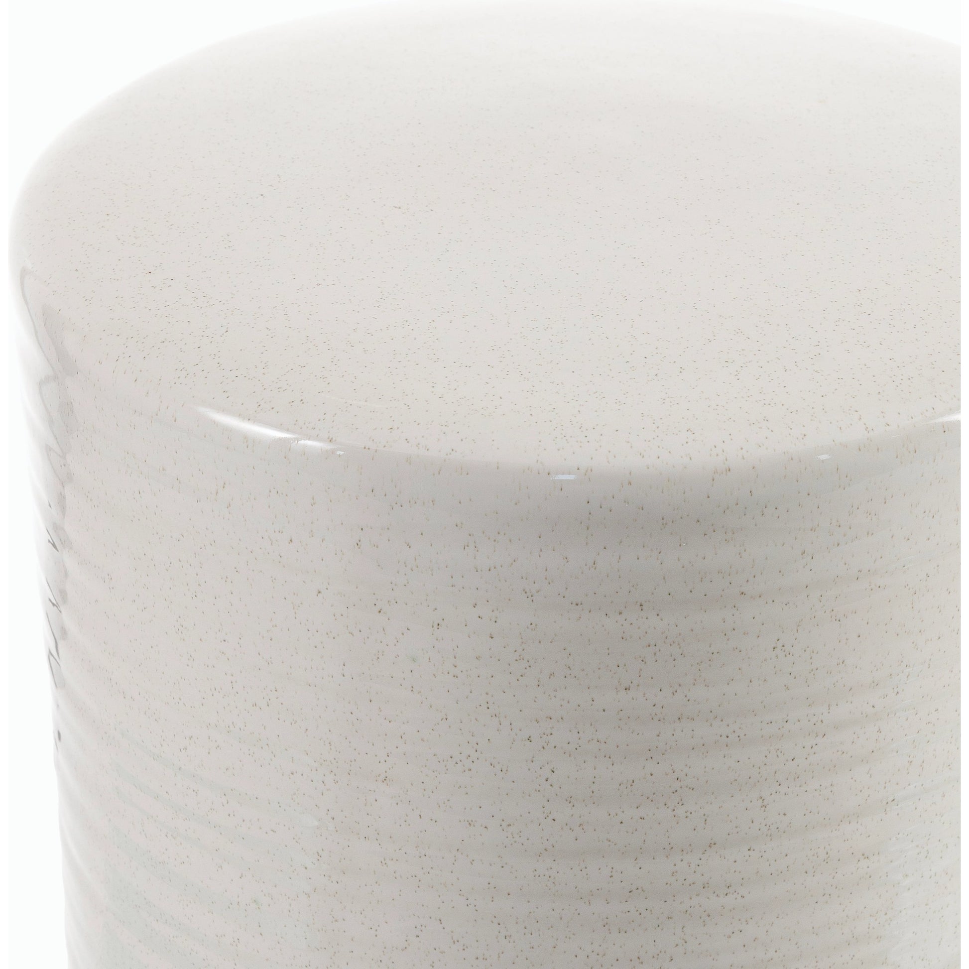 Waverly Indoor/Outdoor Garden Stool by Surya in cream, beige and glazed. Made from ceramic in a modern style.