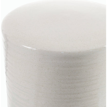 Waverly Indoor/Outdoor Garden Stool by Surya in cream, beige and glazed. Made from ceramic in a modern style.