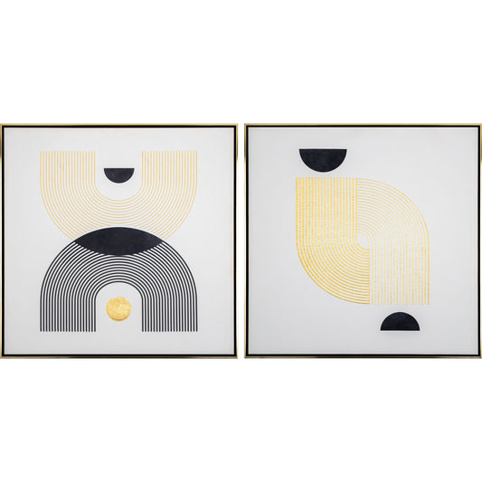 Wesleyan - 528661 by Livabliss in main: metallic - gold, frame: and matte. Made from main: canvas, frame: polystyrene in a modern style.