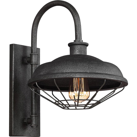 Lennex Outdoor Wall Lantern by Generation Lighting in slate gray metal. Made from steel in a modern style.