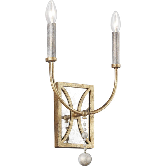 Marielle Wall Sconce by Generation Lighting in antique gild. Made from steel in a traditional style.