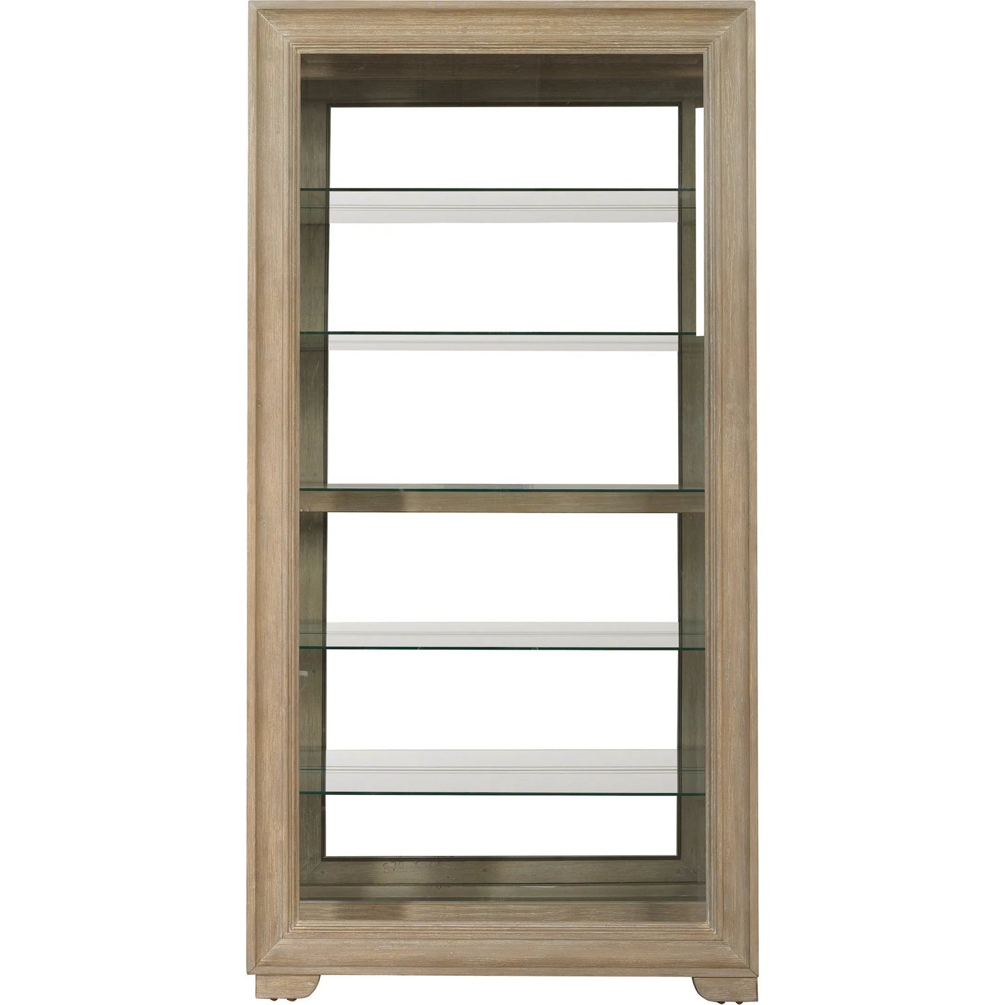 001 SI-2238728 | Primary Silo | Light Wood Modern 5-Shelf Sliding Door Curio with LED Light by Pulaski Furniture in parchment. Made from ash wood veneers in a transitional style.