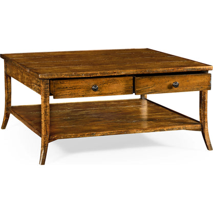 Casually Country Casually Country Coffee Table by Jonathan Charles in brown and country farmhouse walnut. Made from acacia in a rustic style.