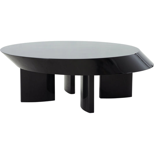 Rivano Design Shiny Coffee Table - PLZ-254C by Pasargad Home in black, shiny black. Made from mdf in a unique style.