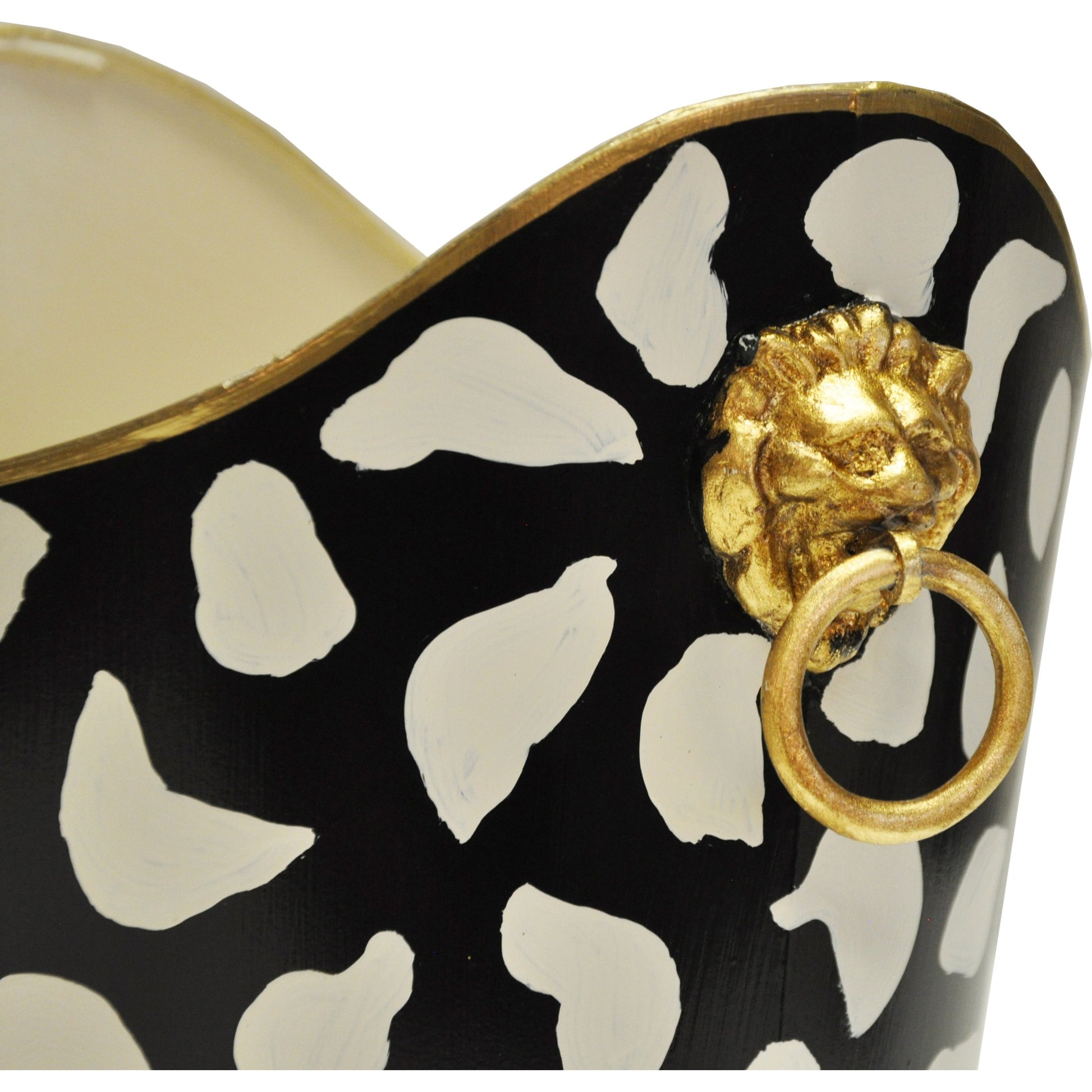 Oval Patterned Wastebasket by Worlds Away. Made from metal in a eclectic & global style.