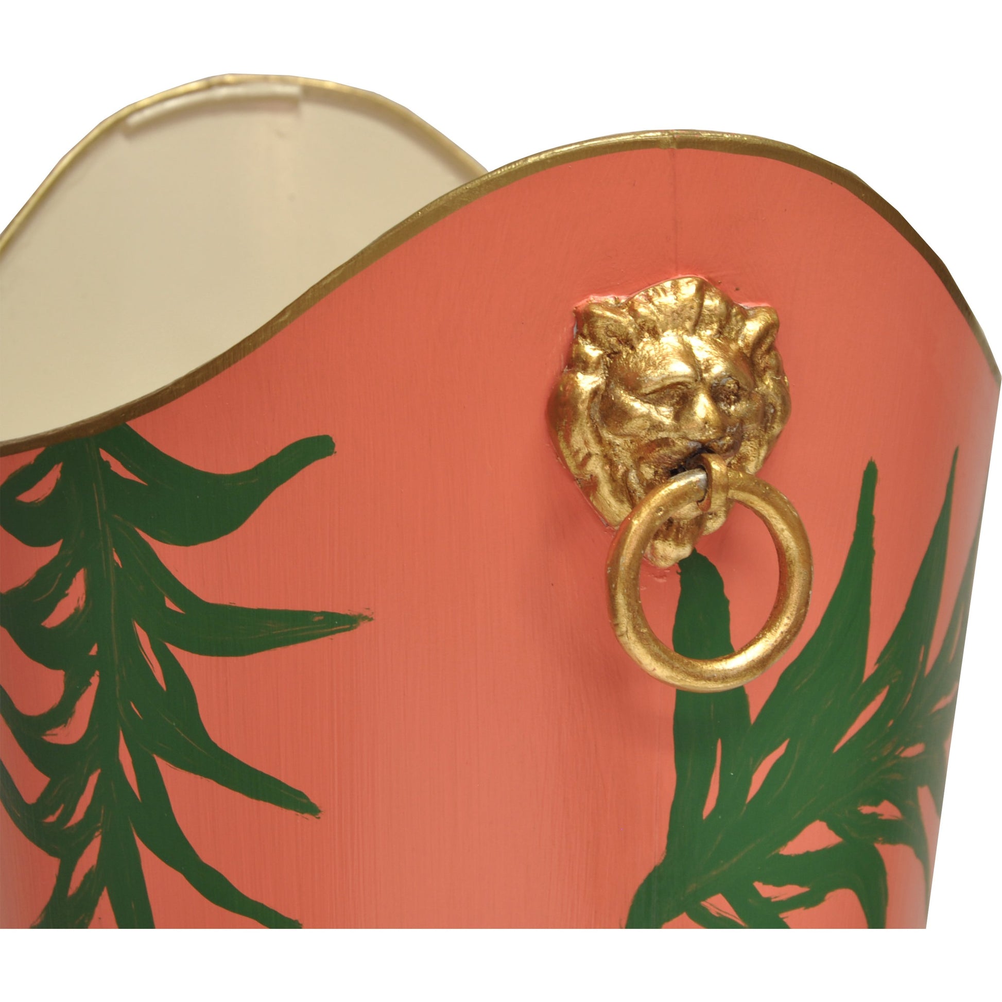 Oval Patterned Wastebasket by Worlds Away. Made from metal in a eclectic & global style.