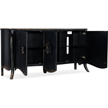 Bien Ame Buffet by Hooker Furniture in porte noir. Made from oak veneers in a traditional style.
