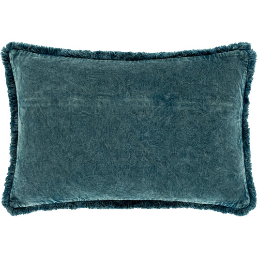 Washed Cotton Velvet Pillow - 17178 by Livabliss in charcoal. Made from 100% cotton in a traditional style.