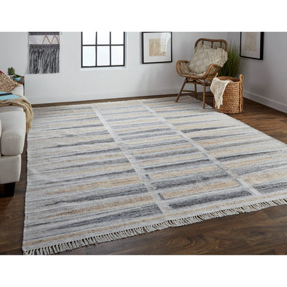 Beckett Moroccan Mosaic Rug - 0817F by Feizy in gray, beige. Made from pet in a unique style.