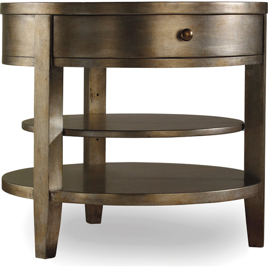 Sanctuary One-Drawer Round Lamp Table - Visage by Hooker Furniture in visage. Made from hardwoods in a traditional style.