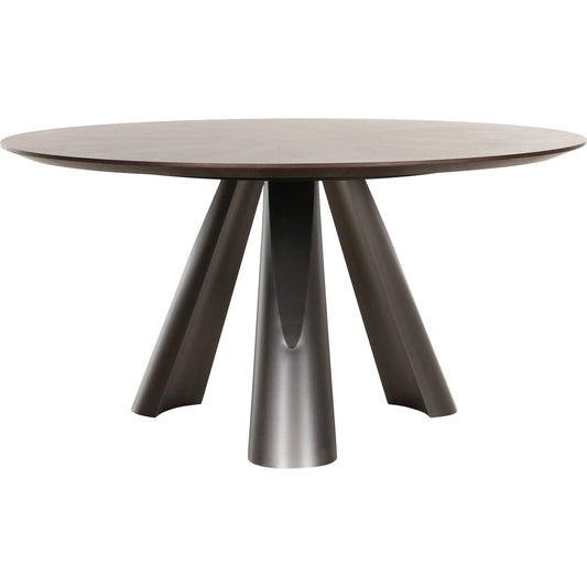 Novara Design Dark Round Dining Table - PLZ-386DT-R by Pasargad Home in dark brown. Made from mdf in a unique style.