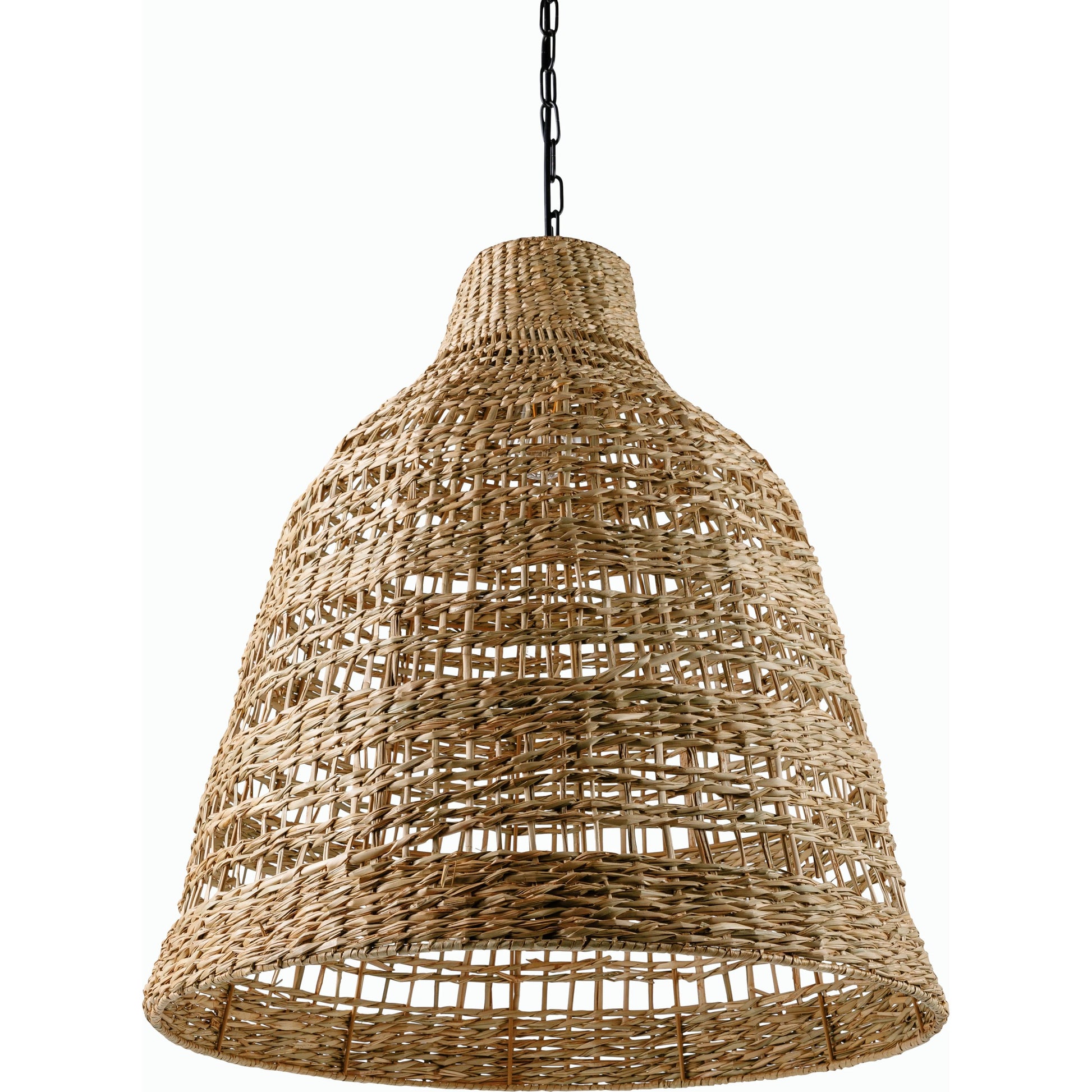 Windsong Pendant - 529039 by Surya in fixture: black, shade: brown, cord: black and hand paintednaturalhand painted. Made from rattan in a cottage & farmhouse style.
