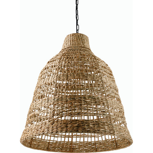 Windsong Pendant - 529039 by Surya in fixture: black, shade: brown, cord: black and hand paintednaturalhand painted. Made from rattan in a cottage & farmhouse style.