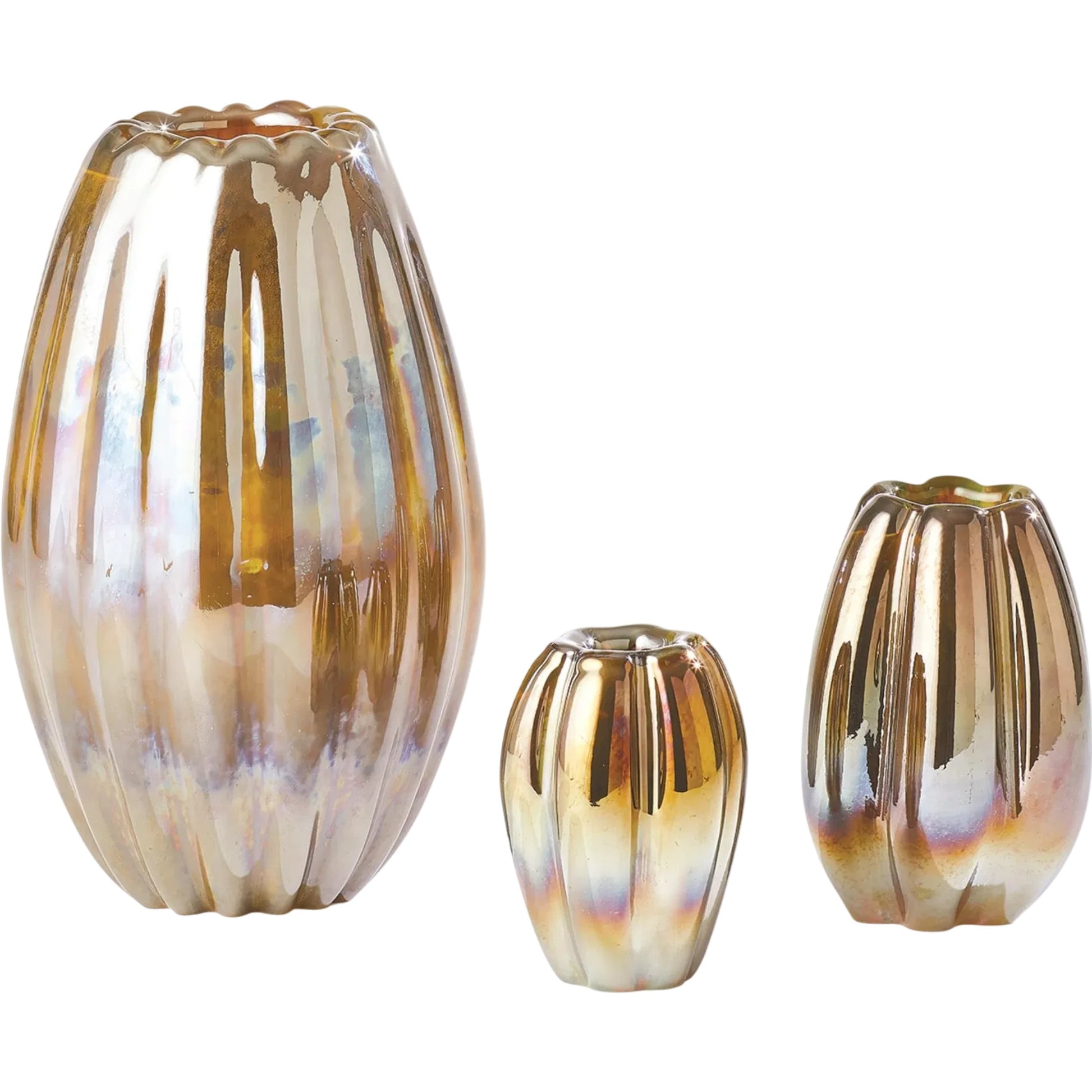 Ribbed Vase by Global Views in irys gelp. Made from art glass in a eclectic & global style.