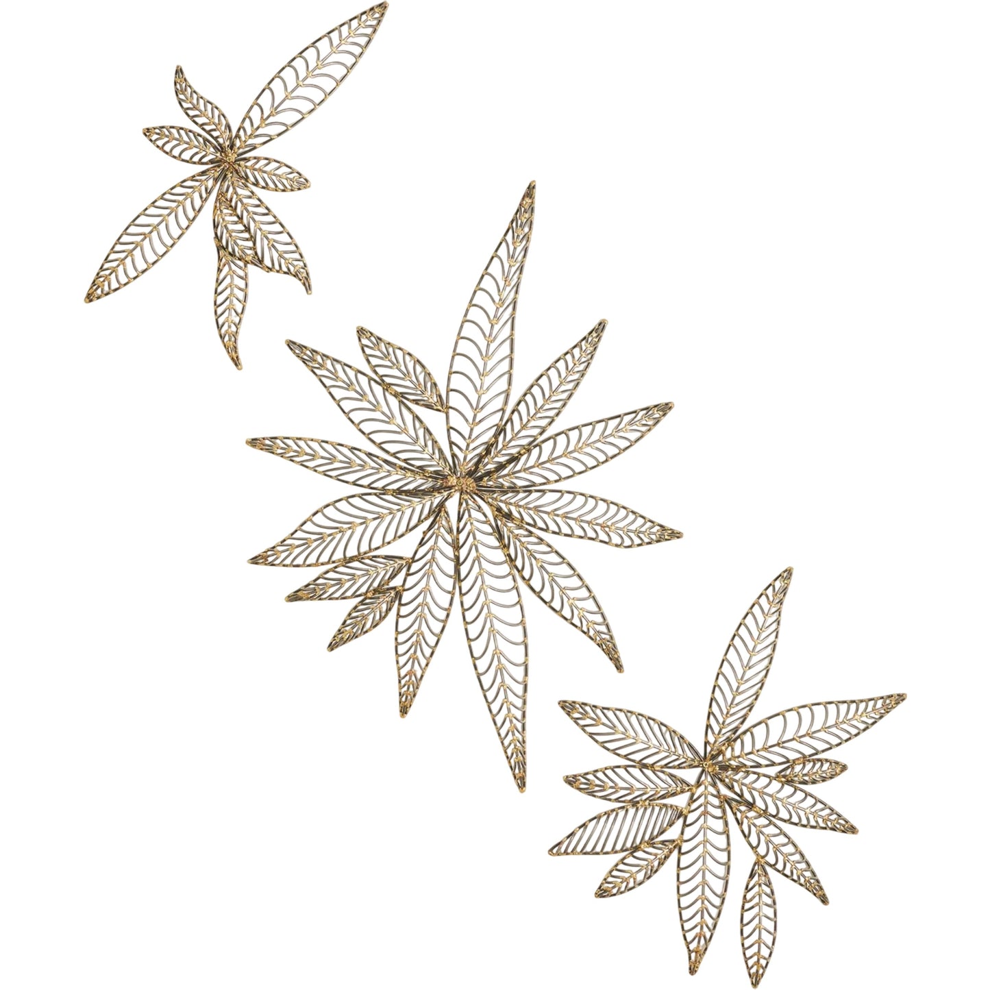 000 SI-2446392 | Primary Silo | Leaf Wall Decor (Set of 3) by Global Views in natural iron. Made from iron in a modern style.