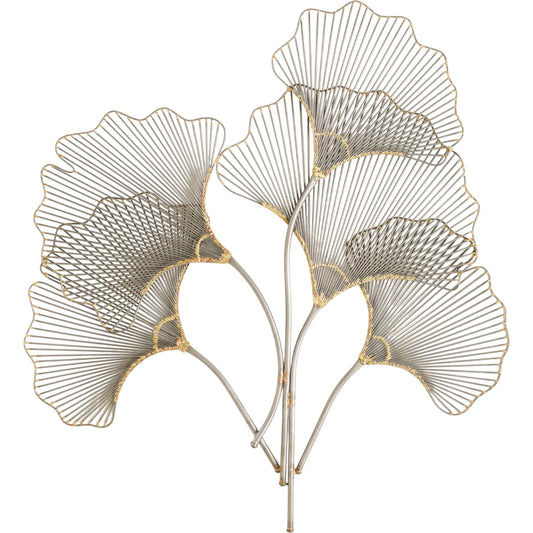 Ginkgo Leaf Wall Panel by Global Views in natural iron. Made from iron in a unique style.