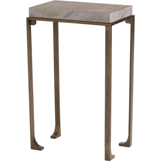 Zen Side Table with Flamed Granite by Global Views in bronze. Made from unique in a modern style.